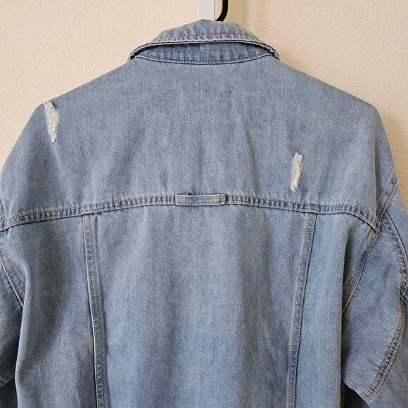DETRE Everyday Dress-Up Buttercup Oversized Rip Denim Jacket by Dede Raad Sz L - Picture 8 of 14